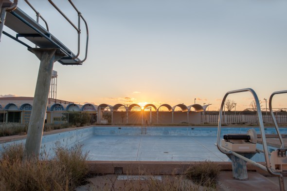 Retro styling, now closed navy base swimming pool
