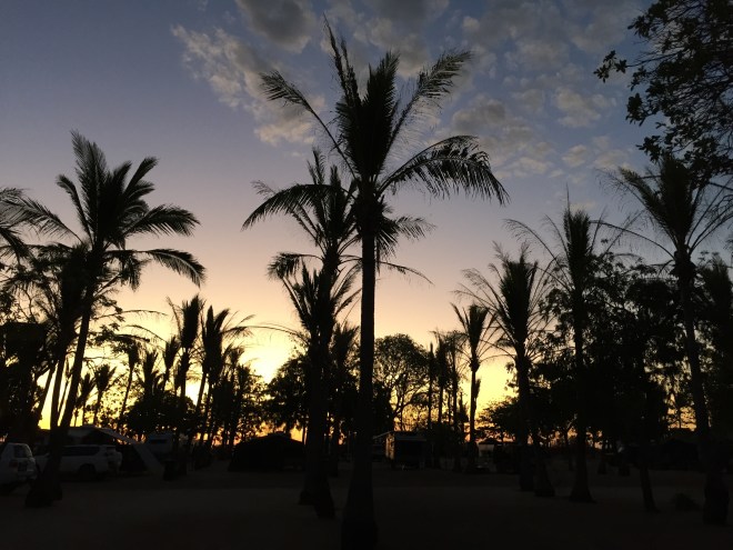 Karumba camp, awash with fishing boats, dust and a camp policeman on a quad bike ensuring you didn't step a mm over your campsite boundary